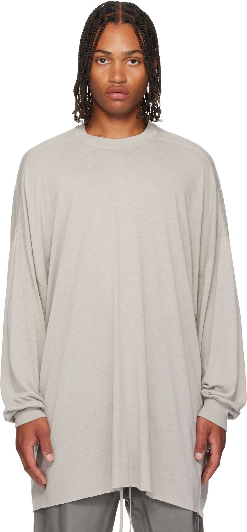 T-shirt Rick Owens Rick Owens Concordians Tommy Long Sleeve T-Shirt Grå | RU02E1276 JR