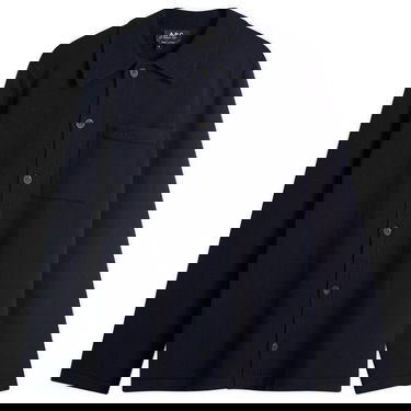 Jacka A.P.C. Men's Matti Felted Wool Shirt Jacket, Size Small Mörkblå | WOASB-M03237-IAK, 1