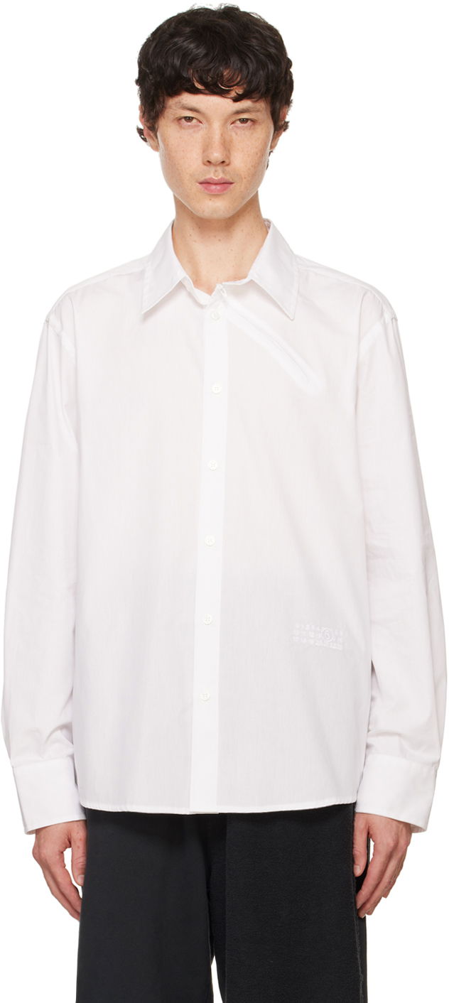 Skjorta Maison Margiela MM6 White Zipped Shirt Vit | SH0DT0010 M35152