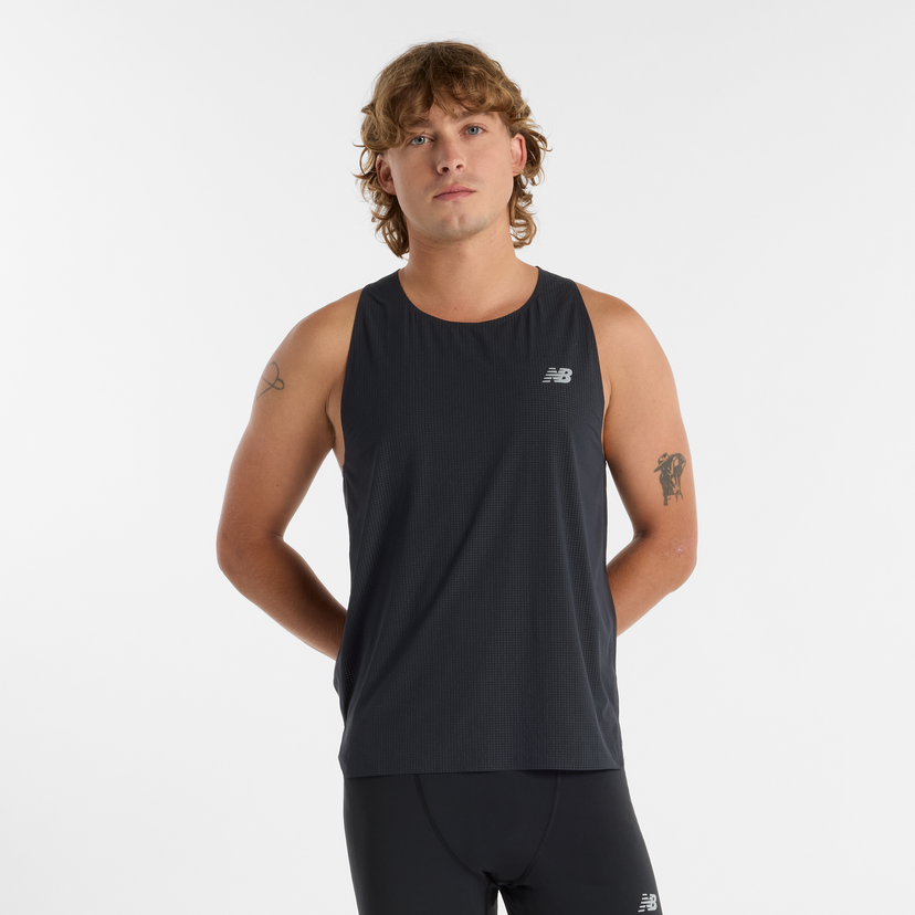 Linne New Balance Men's Running Singlet Svart | NBMT51205BK