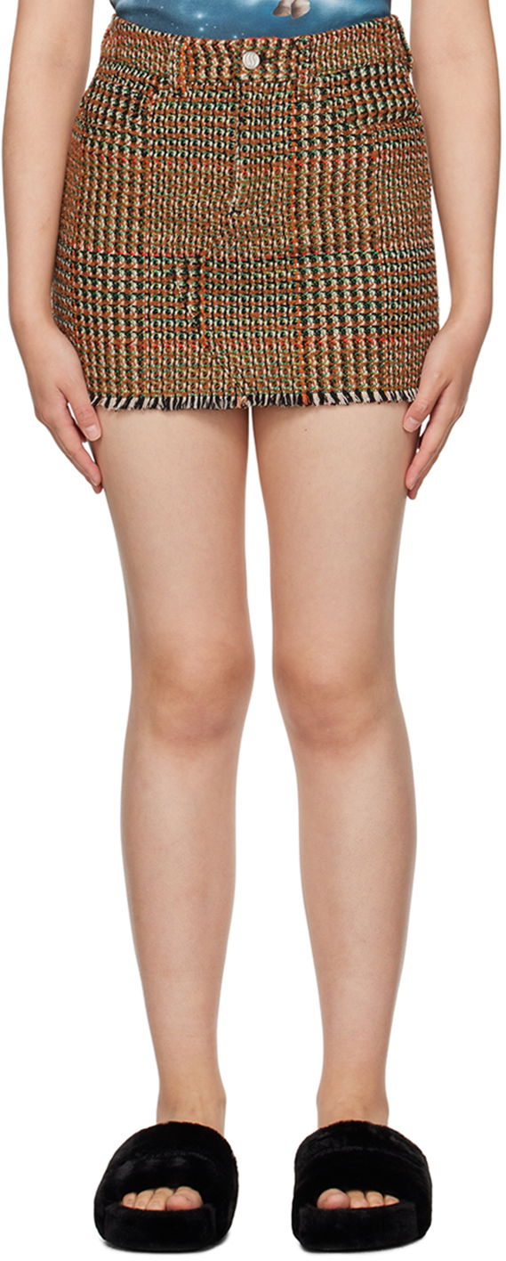 Kjol Stella McCartney Stella McCartney Check Miniskirt Brun | 6300593CJ301