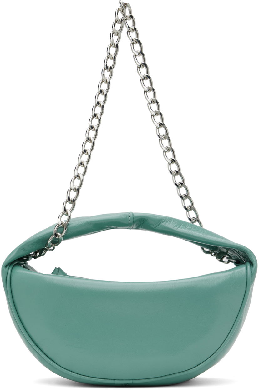 Axelväska BY FAR BY FAR Cush Cadet Creased Leather Shoulder Bag Grön | MWBTH014LL002BL052PL