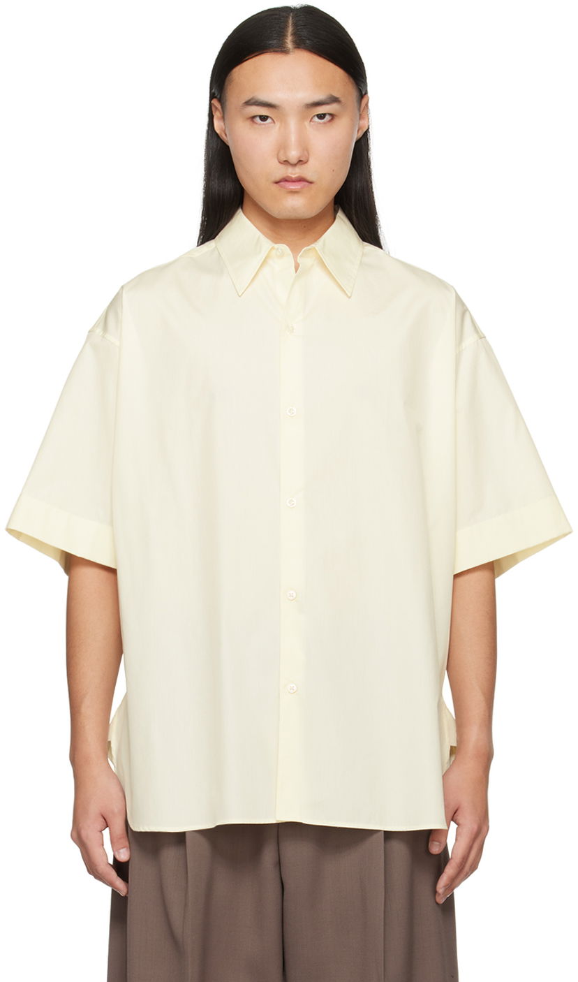 Skjorta Studio Nicholson Studio Nicholson Sorono Short Sleeve Shirt Gul | SORONO SNM - 883