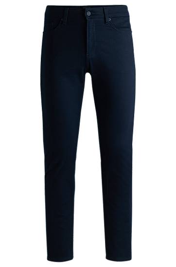 Jeans BOSS Delaware Slim-Fit Brushed Satin Trousers Mörkblå | 50524431