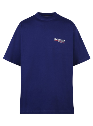 T-shirt Balenciaga Political Campaign Oversized T-Shirt Mörkblå | 641675TIV521195