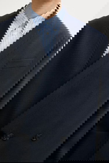 Jacka KENZO Kenzo Double-Breasted Wool Blazer Mörkblå | FE65VE1309GE, 5