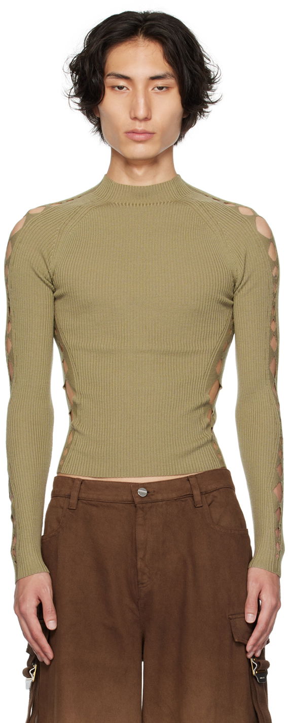 T-shirt Dion Lee Cutout Detail Knit Top Grön | A7725P23