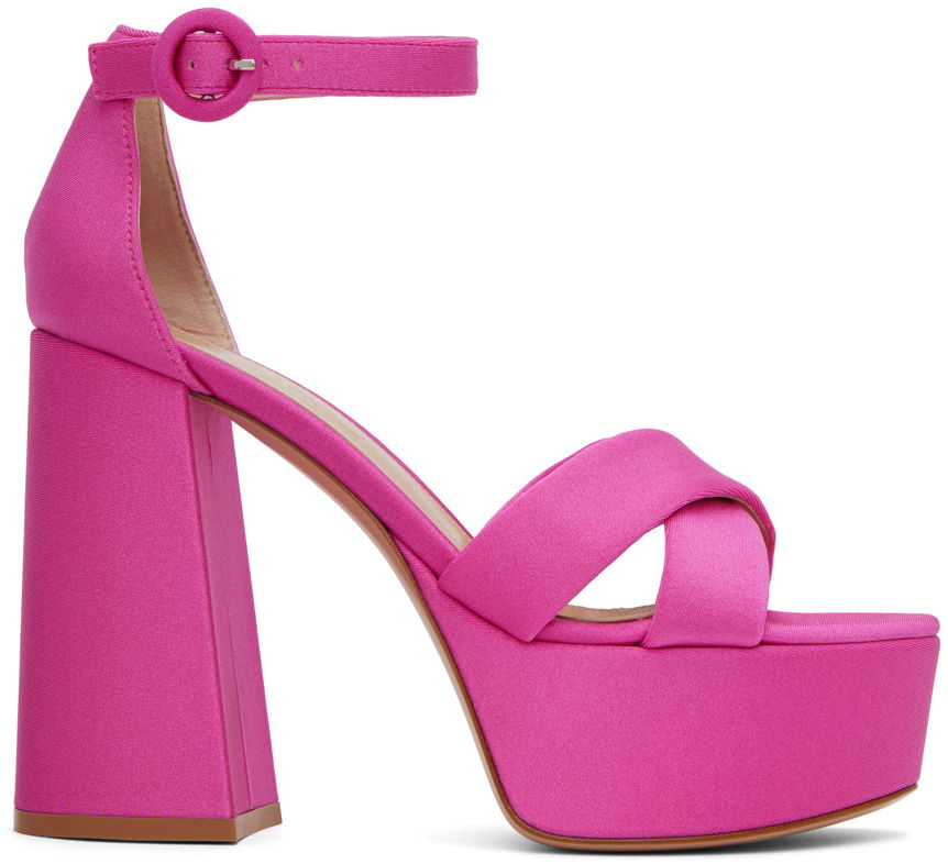 Sneakers och skor Gianvito Rossi Sheridan Heeled Platform Sandals Rosa | G61418.70RIC.LYC, 0