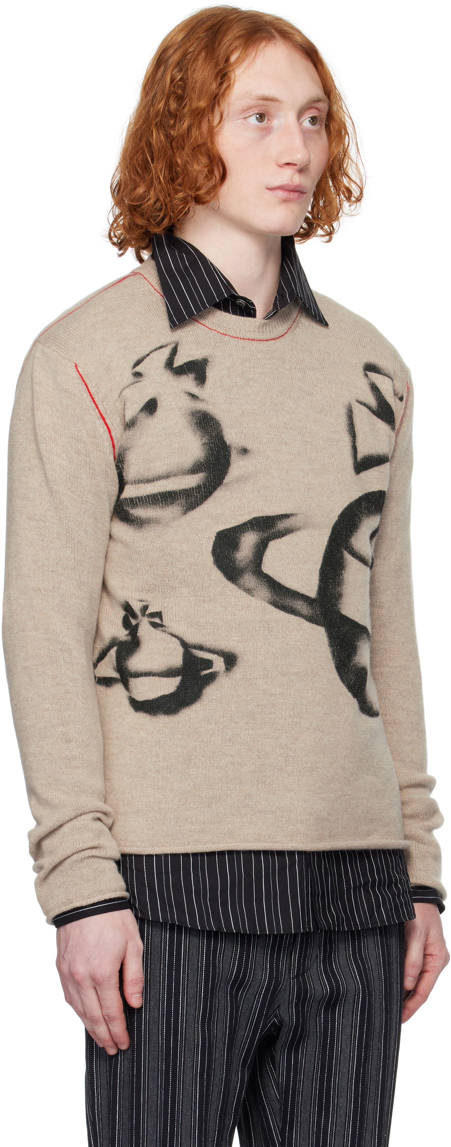 Sweater Vivienne Westwood Vivienne Westwood Orbit Print Sweater Beige | 2701002B-Y0018-, 1