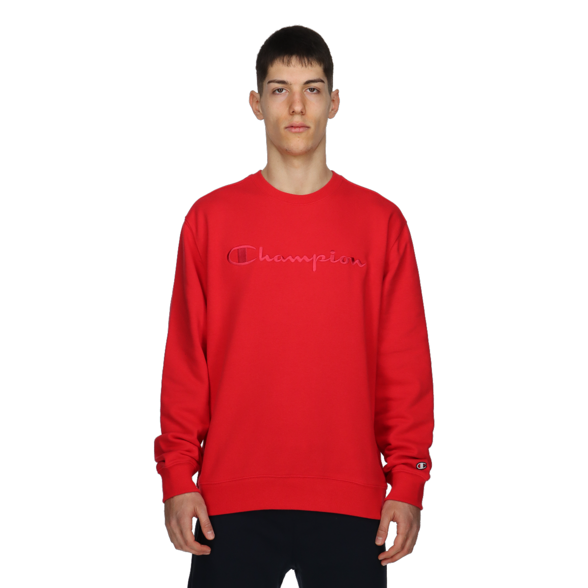 Sweatshirt Champion Champion Embossed Logo Sweatshirt Röd | 219869-RS019, 0