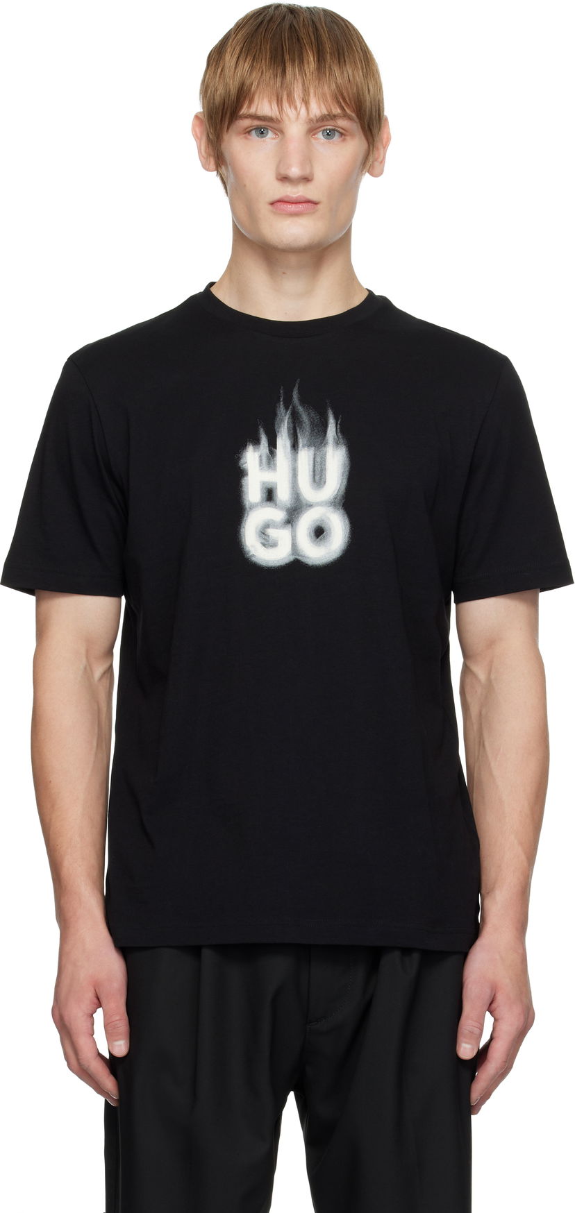 T-shirt BOSS Flame Logo Black T-Shirt Svart | 50535363
