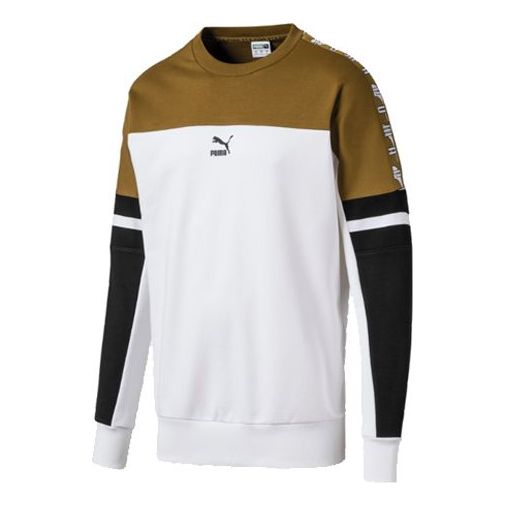 Sweater Puma Colorblock Round Neck Sweatshirt Flerfärgad | 595872-02