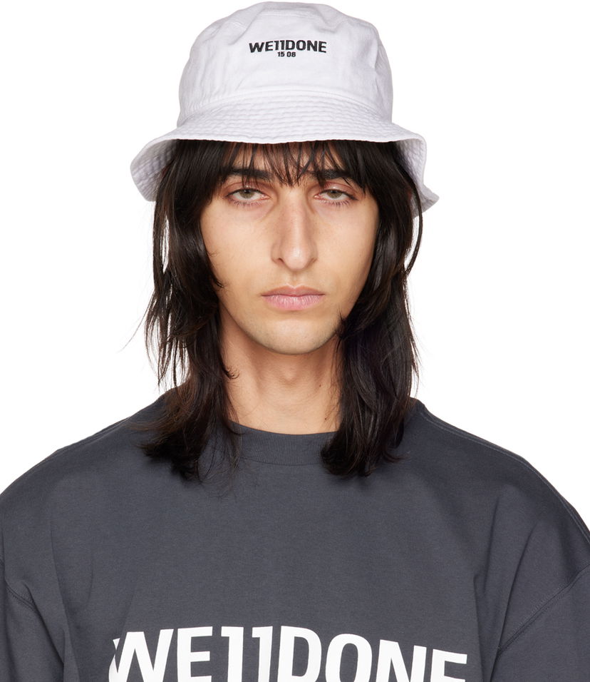 Hatt We11done Logo Bucket Hat Vit | WD-AH3-22-420-U-WH