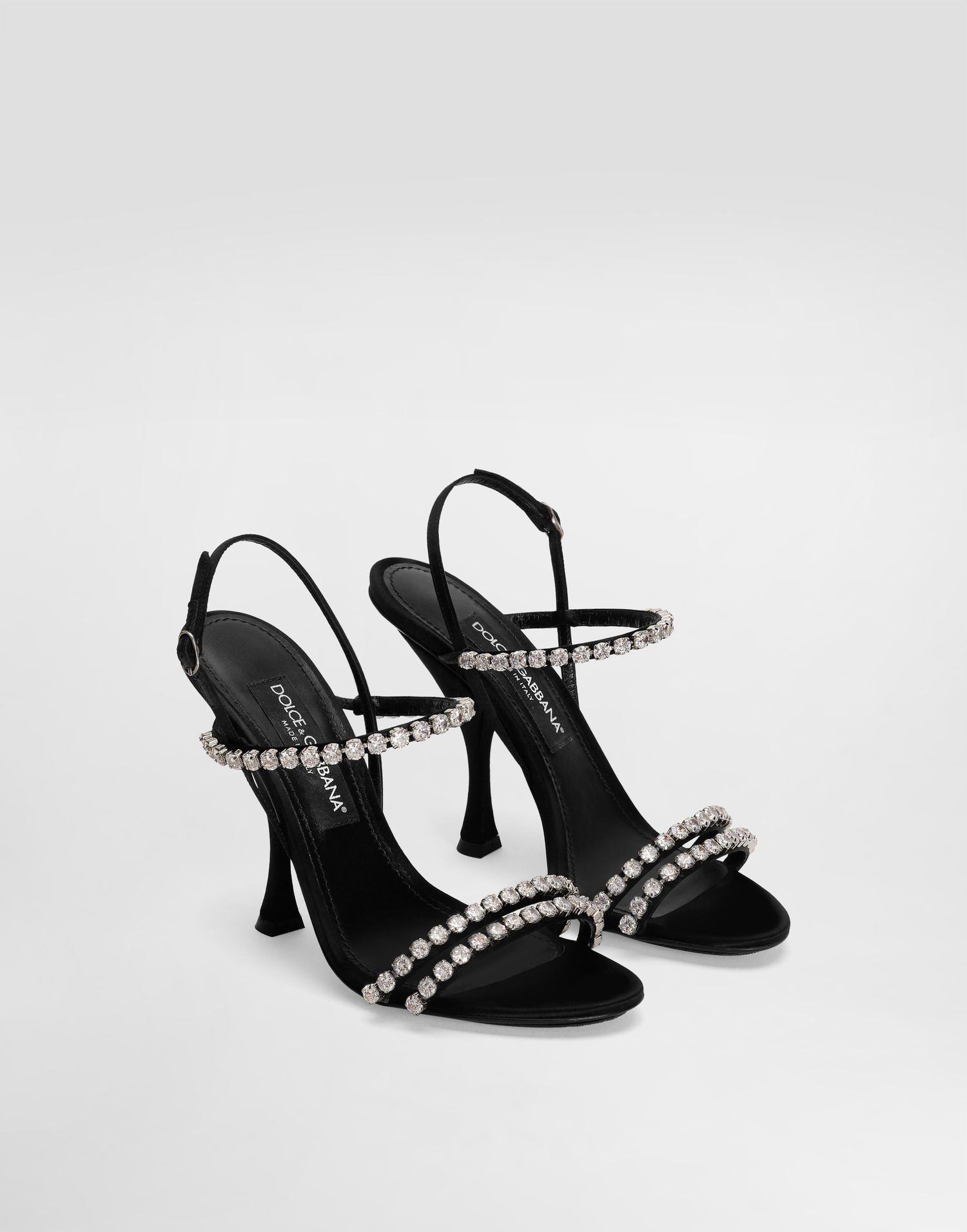 Sneakers och skor Dolce & Gabbana Dolce & Gabbana Rhinestone Chain Heeled Sandals Svart | CR1925AT3998S488, 1