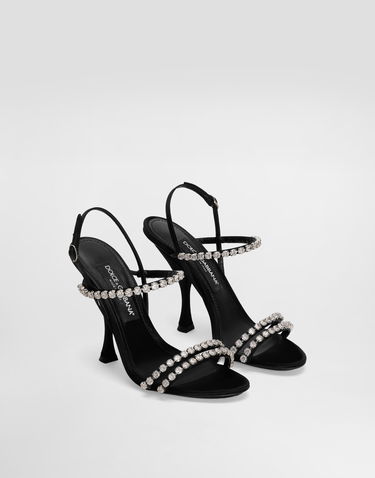 Sneakers och skor Dolce & Gabbana Dolce & Gabbana Rhinestone Chain Heeled Sandals Svart | CR1925AT3998S488, 1
