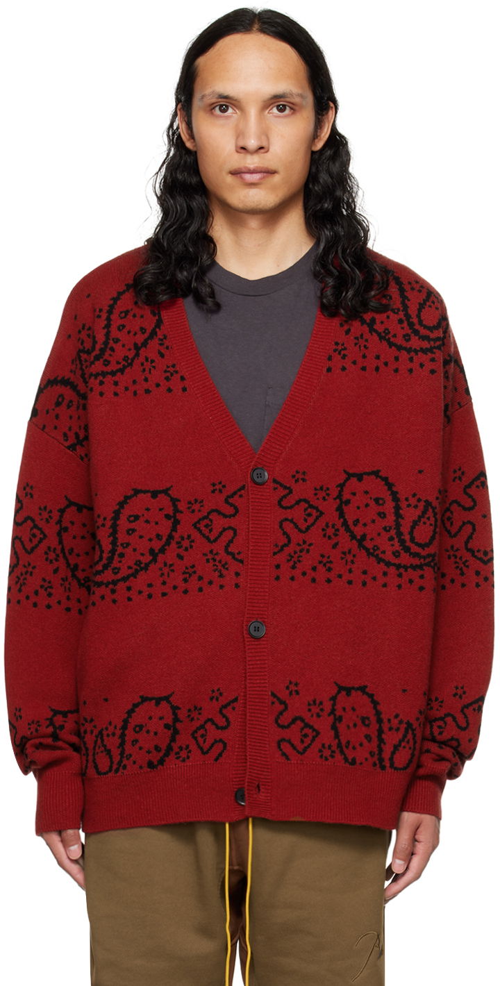 Sweater Rhude Rhude Bandana Cardigan Röd | RHFW22GA10173109