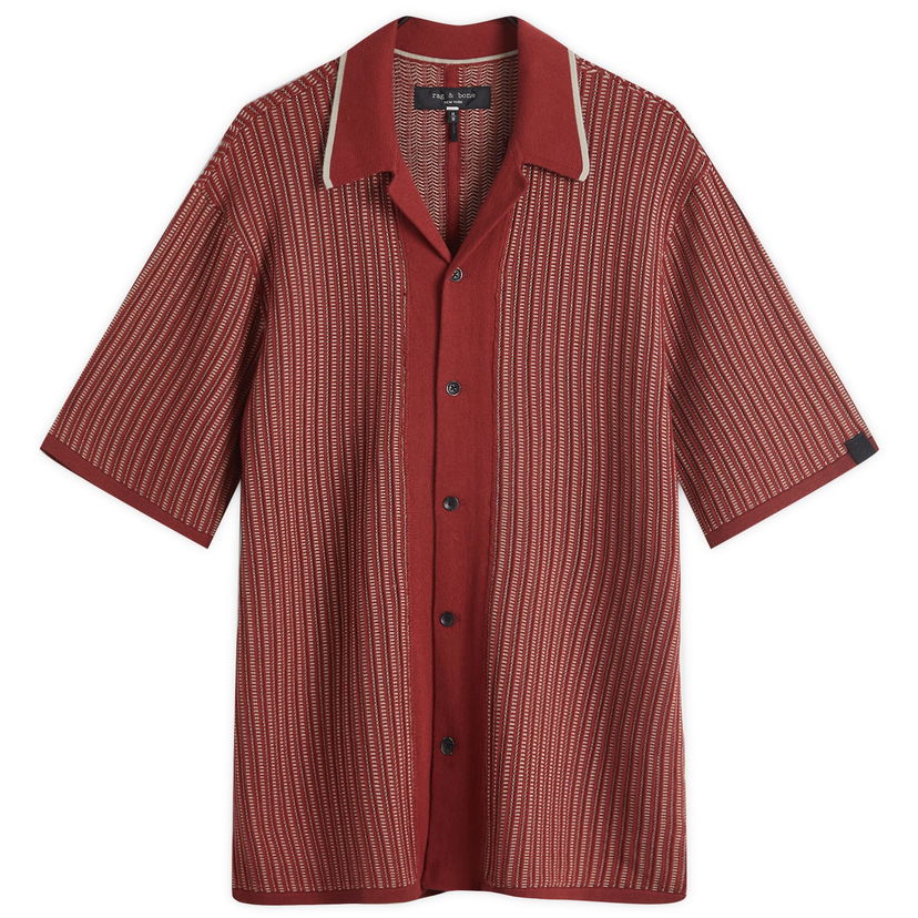Skjorta rag & bone Harris Knit Vacation Shirt Röd | MBS24H032BC32
