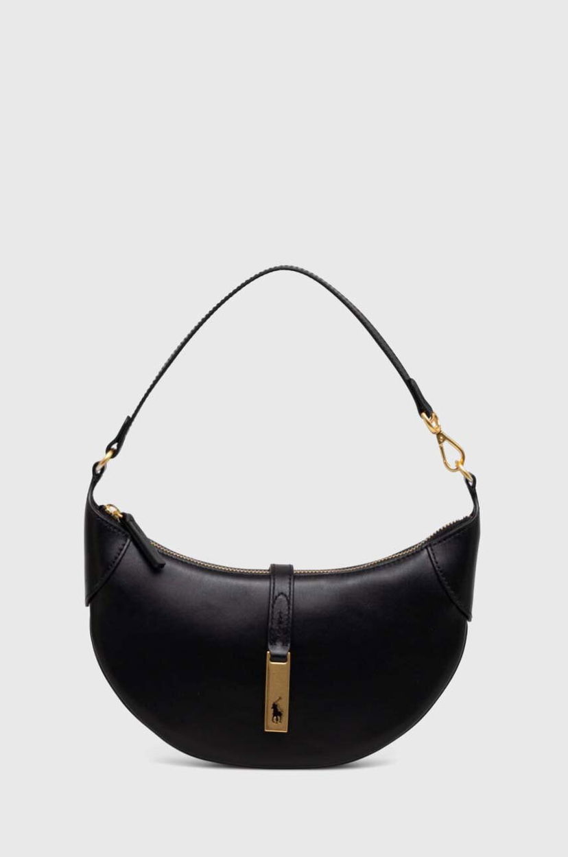 Handväska Polo by Ralph Lauren Polo Ralph Lauren Leather Shoulder Bag Svart | 428871248