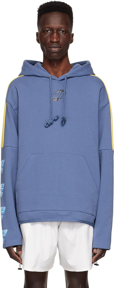 Sweatshirt We11done Designer Logo-Appliquéd Hoodie Blå | WD-TH1-22-556-U-NV, 0