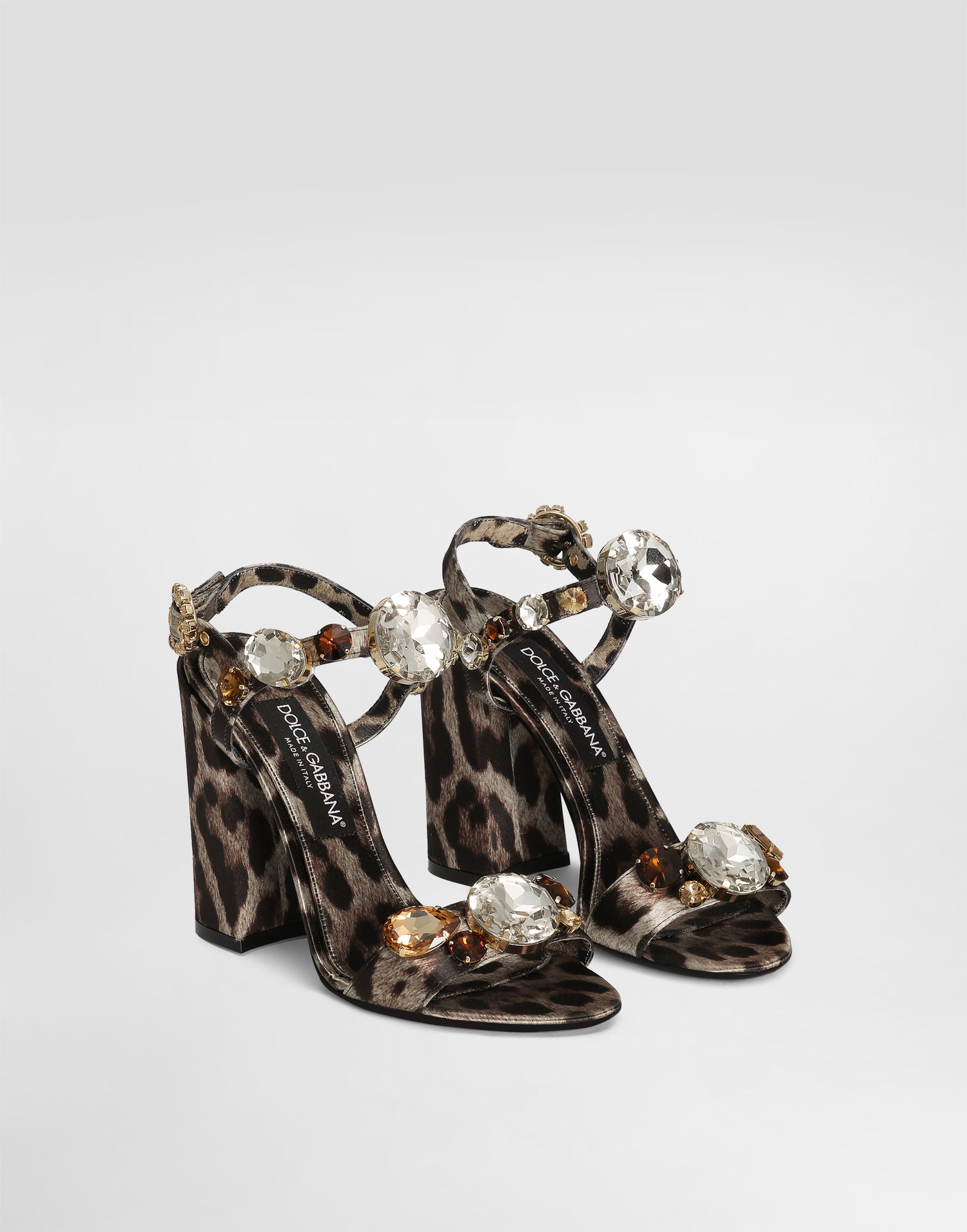 Sneakers och skor Dolce & Gabbana Satin Sandals With Gemstone Embellishment Brun | CR1802A9T45HY13M, 1