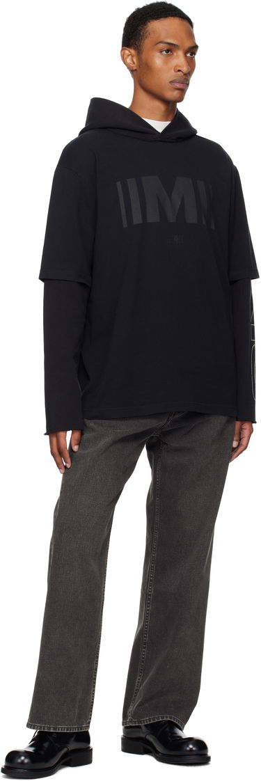 Sweatshirt Maison Margiela MM6 Maison Margiela Printed Layered Hoodie Svart | SH0GU0032 M20050, 4