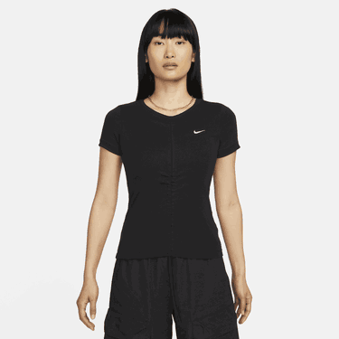 Crop top Nike Sportswear Essentials Ribbed Mod Cropped Top Svart | FB8276-010, 0