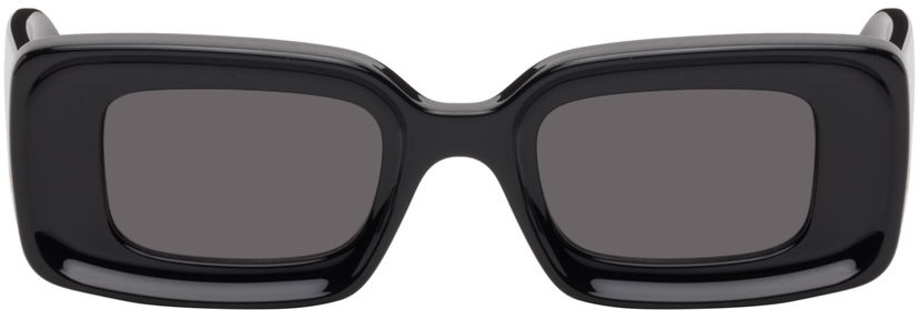 Solglasögon Loewe Black Rectangular Sunglasses Svart | LW40101IW4601A 192337118555