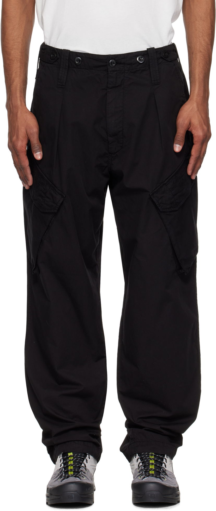 Cargo byxor C.P. Company C.P. Company Loose Cargo Gabardine Pants Svart | 18CMPA286A-110340O