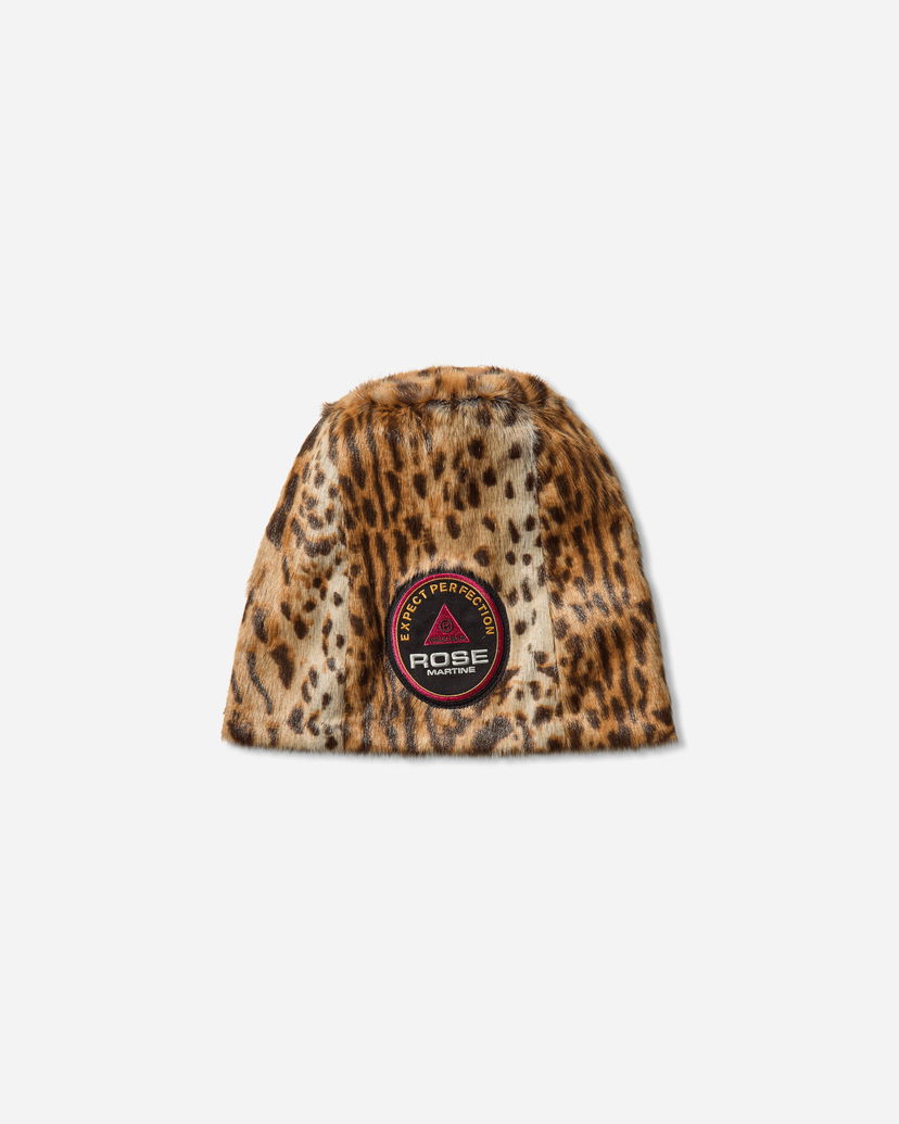 Mössa Martine Rose Faux Fur Leopard Print Beanie Brun | 1228WF07720