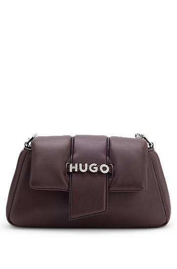 Axelväska BOSS HUGO Chain-Handle Shoulder Bag with Logo Closure Bourgogne | 50547445