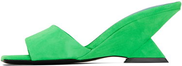 Smycke The Attico Attico Cheope Suede Wedge Mules Grön | 232WS605 L007, 2