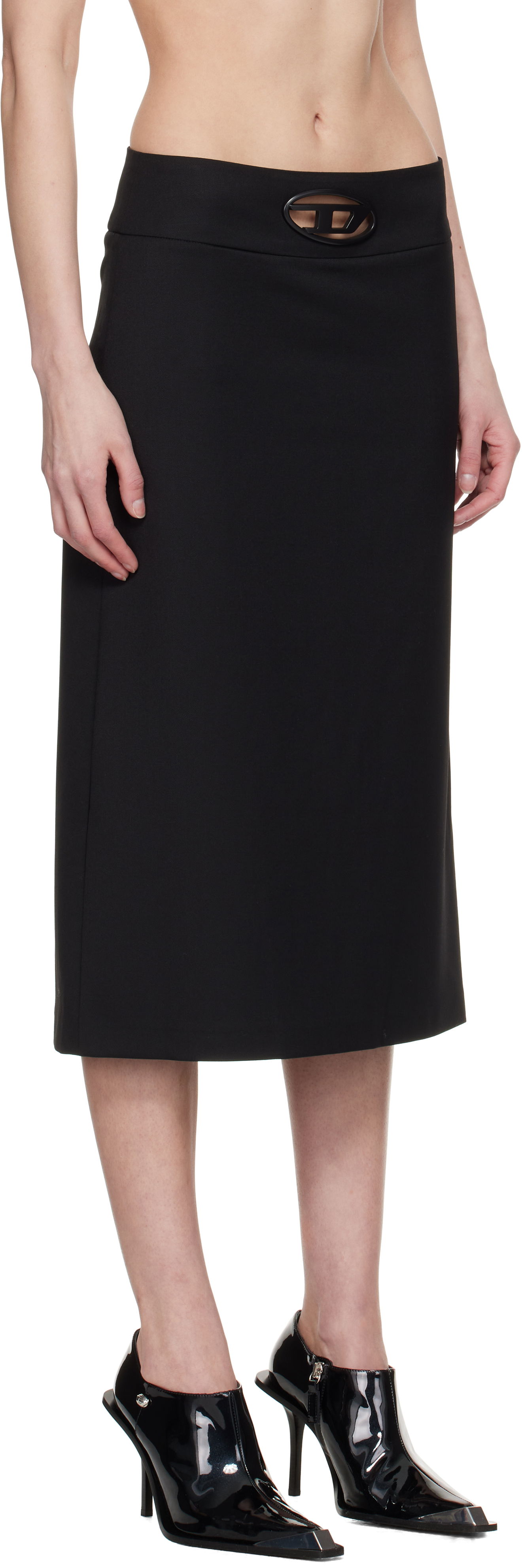 Kjol Diesel O-Seus Midi Skirt Svart | A17313 0PHAL, 1