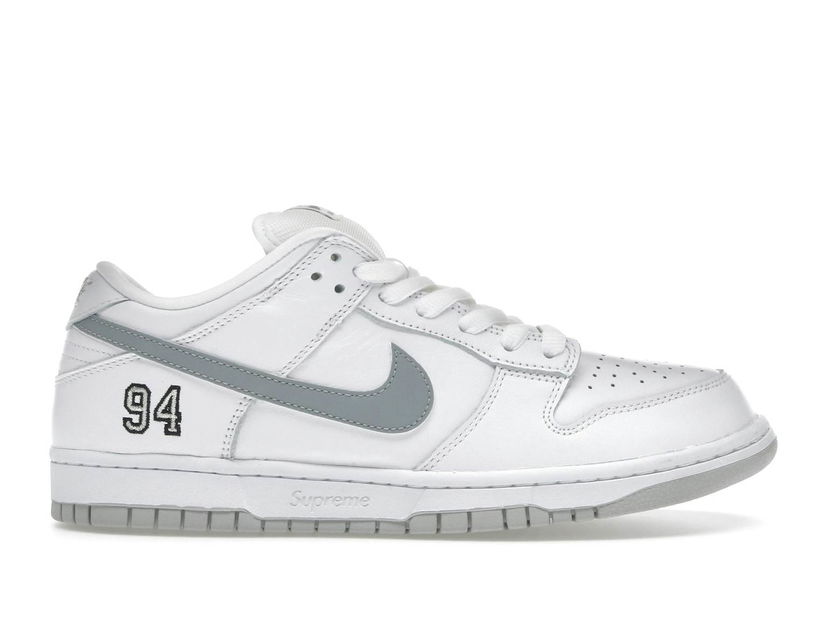 Sneakers och skor Nike SB Supreme x Dunk Low "White Metallic Silver" Vit | HQ8487-100