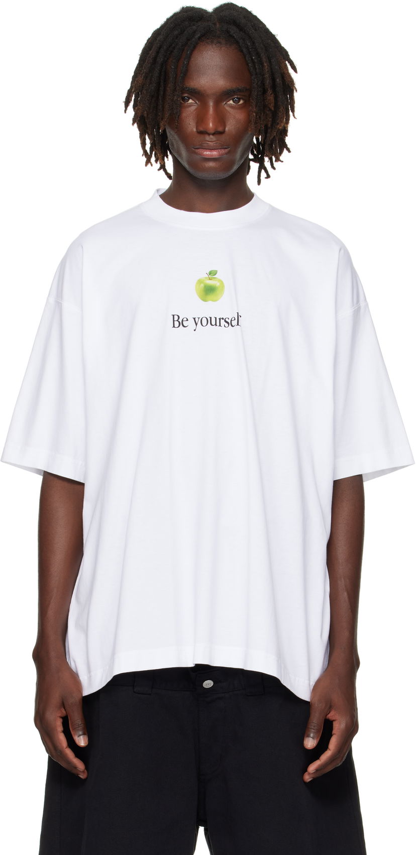 T-shirt VETEMENTS Vetements 'Be Yourself' Oversized T-Shirt Vit | UH76TR350W
