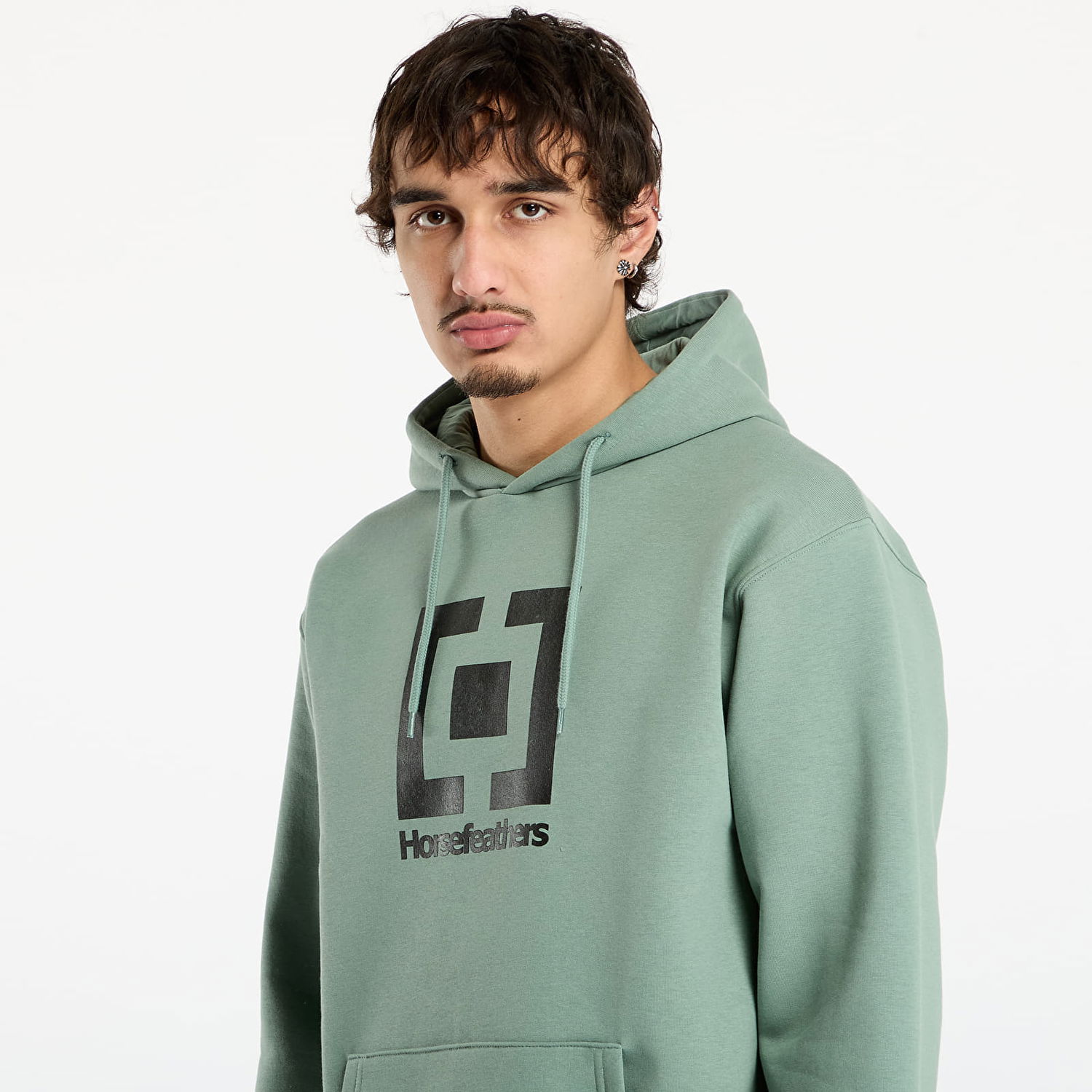 Sweatshirt Horsefeathers Leader Hoodie Grön | SM1355F, 1