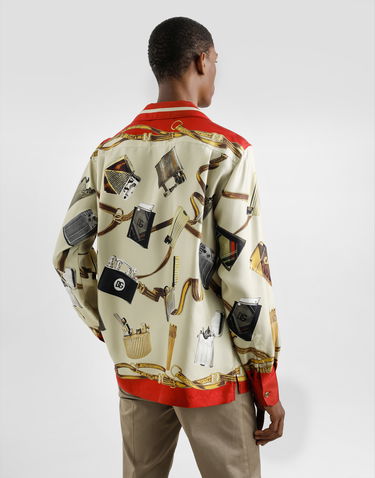 Skjorta Dolce & Gabbana Dolce & Gabbana Men's Silk Shirt with Lighter and Belt Print Flerfärgad | G5IF1THI1VNHH5HX, 3