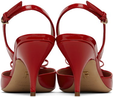 Sneakers och skor FERRAGAMO Ferragamo Gylla Mini Bow Slingback Pump Heels Röd | 781108, 1