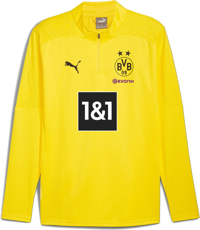 Sweatshirt Puma Puma BVB Training 1/4 Zip Top Gul | 946269-01