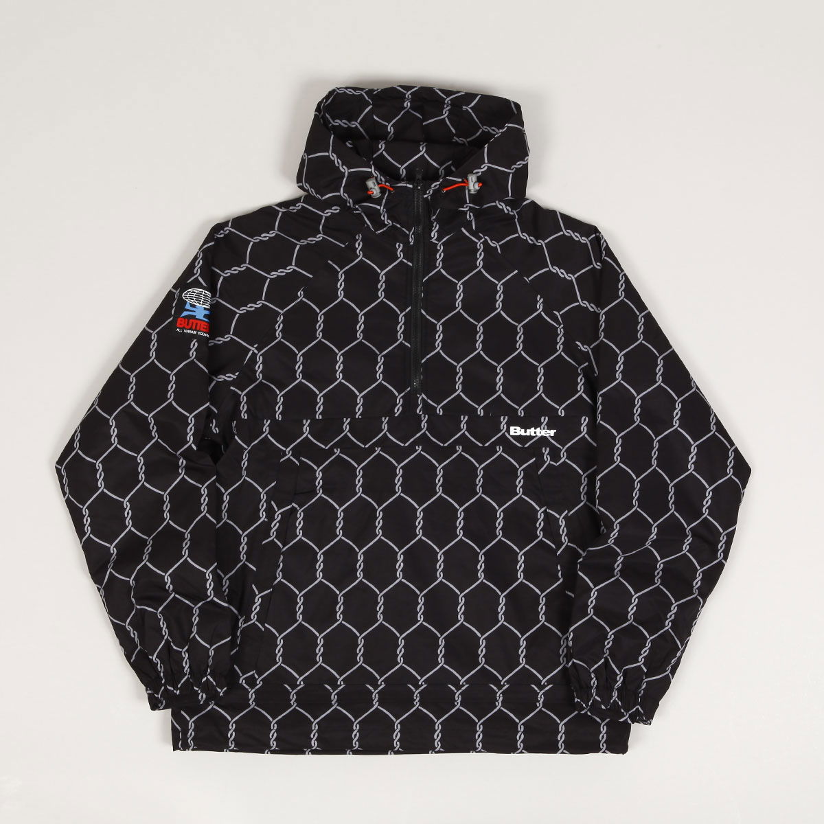 Jacka Butter Goods Chain Link Anorak Jacket "Black" Svart | butter-goods-chain-link-alpine-anorak-jacket-black, 1