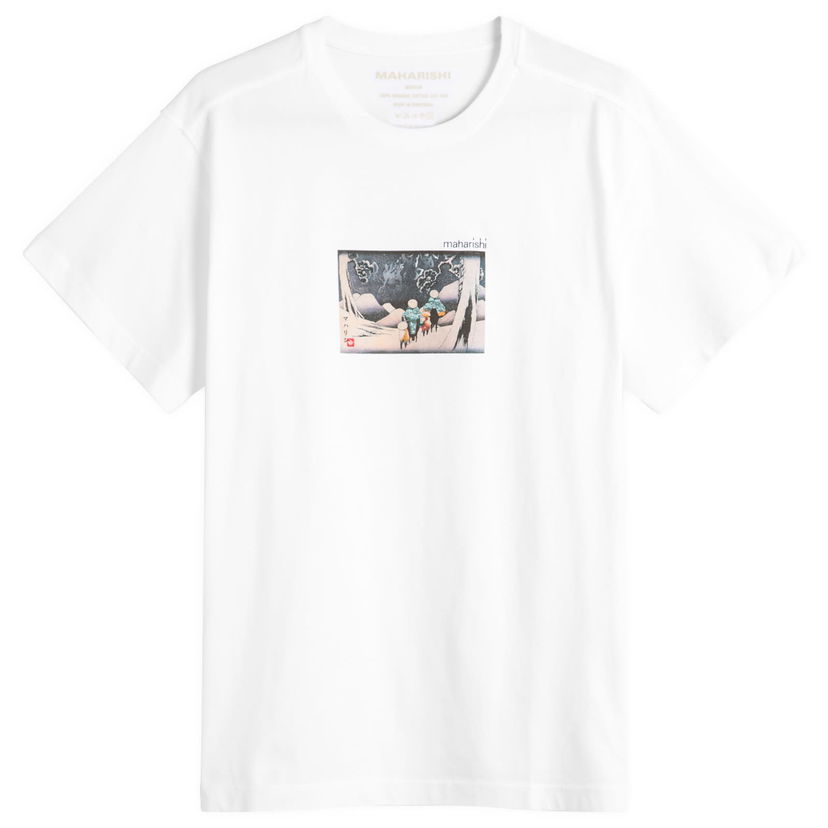 T-shirt Maharishi Maharishi Travellers In Snow Graphic Tee, Size Large Vit | 2213-WHT