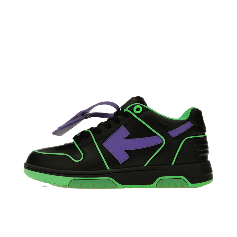 Sneakers och skor Off-White Out Of Office OOO Outlined Low Tops Black Green Purple Svart | OMIA189S23LEA0077037