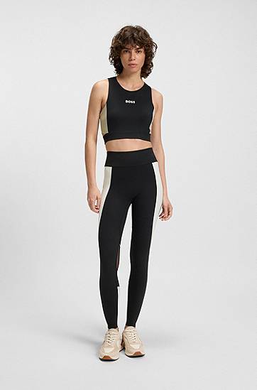 Damasker BOSS Performance-Stretch Interlock Active Leggings Svart | 50544178, 1