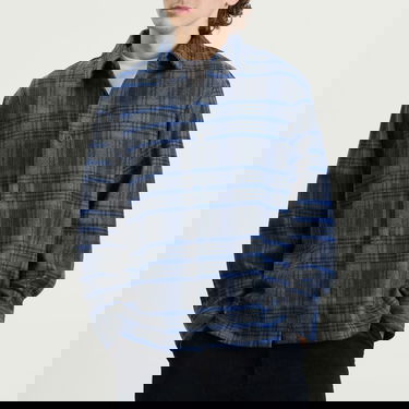 Skjorta A.P.C. Bobby Check Wool Overshirt Blå | WOANY-H02884-PLA, 2