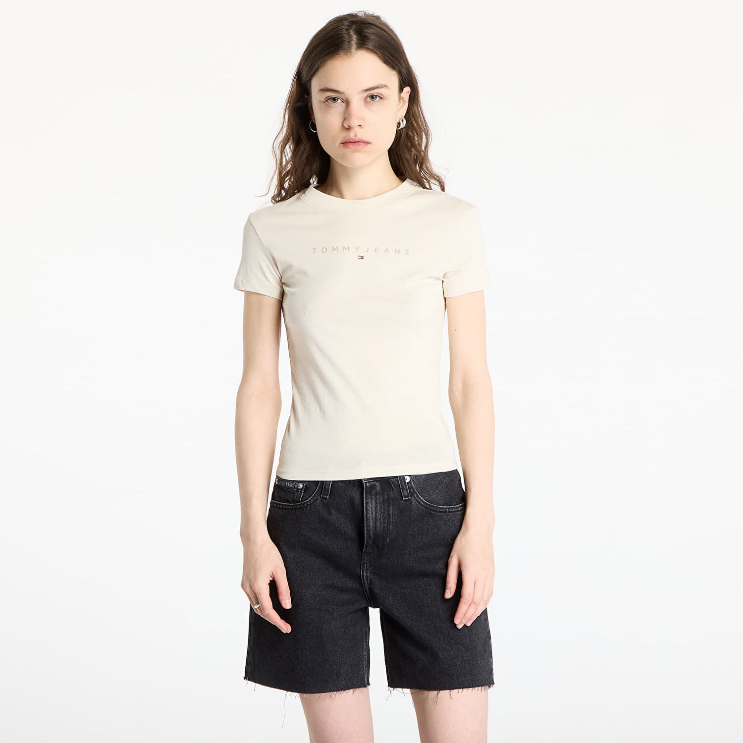 T-shirt Tommy Hilfiger Tommy Jeans Slim Tonal Linear T-Shirt Beige | DW0DW20315 ACG, 0