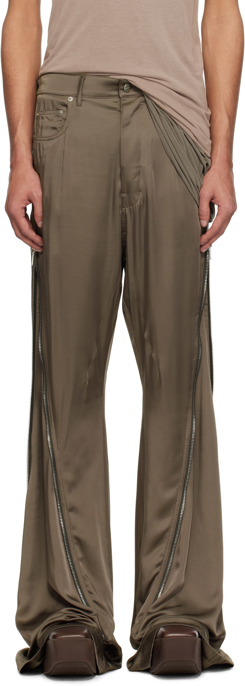 Byxor Rick Owens Rick Owens Hollywood Bolan Banana Trousers Grön | RR01E5343 SCH
