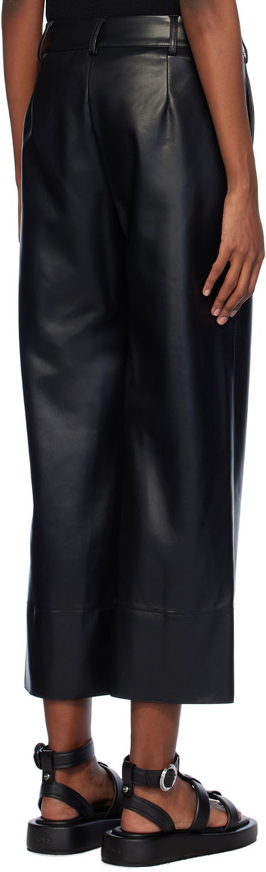 Byxor Max Mara Max Mara Faux-Leather Wide Leg Pants Svart | 2419781021600 MM13037, 2
