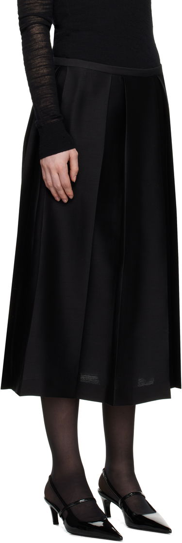 Kjol TOTEME TOTEME Twinflower Pleated Midi Skirt Svart | 251-WRB0273-FB0324, 1