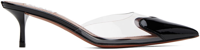 Sneakers och skor Alaïa Heart Patent Leather and PVC Mules Svart | AA3M080CK150