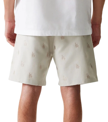 Shorts New Era New Era Los Angeles Dodgers MLB Monogram Shorts Beige | 60667819-60667819, 1