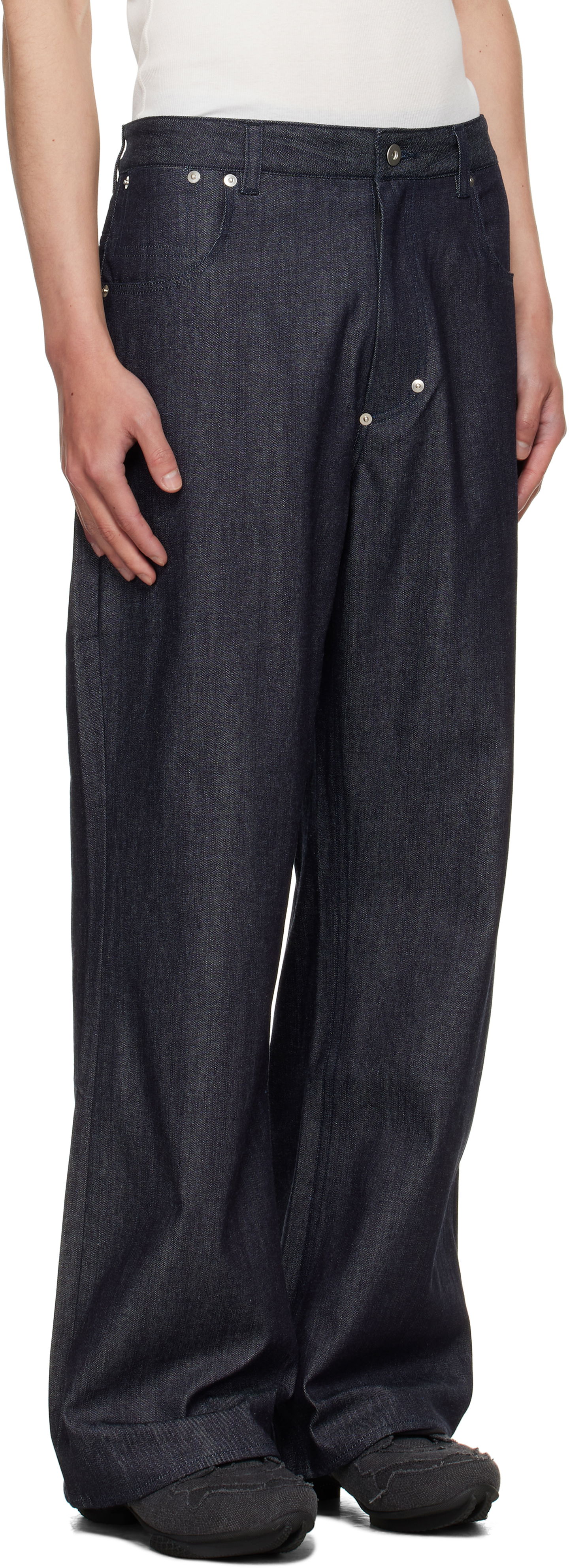 Jeans sage NATION SAGE NATION Straight Rivet Jeans Blå | S133 STRAIGHT RIVET TROUSER DENI, 1